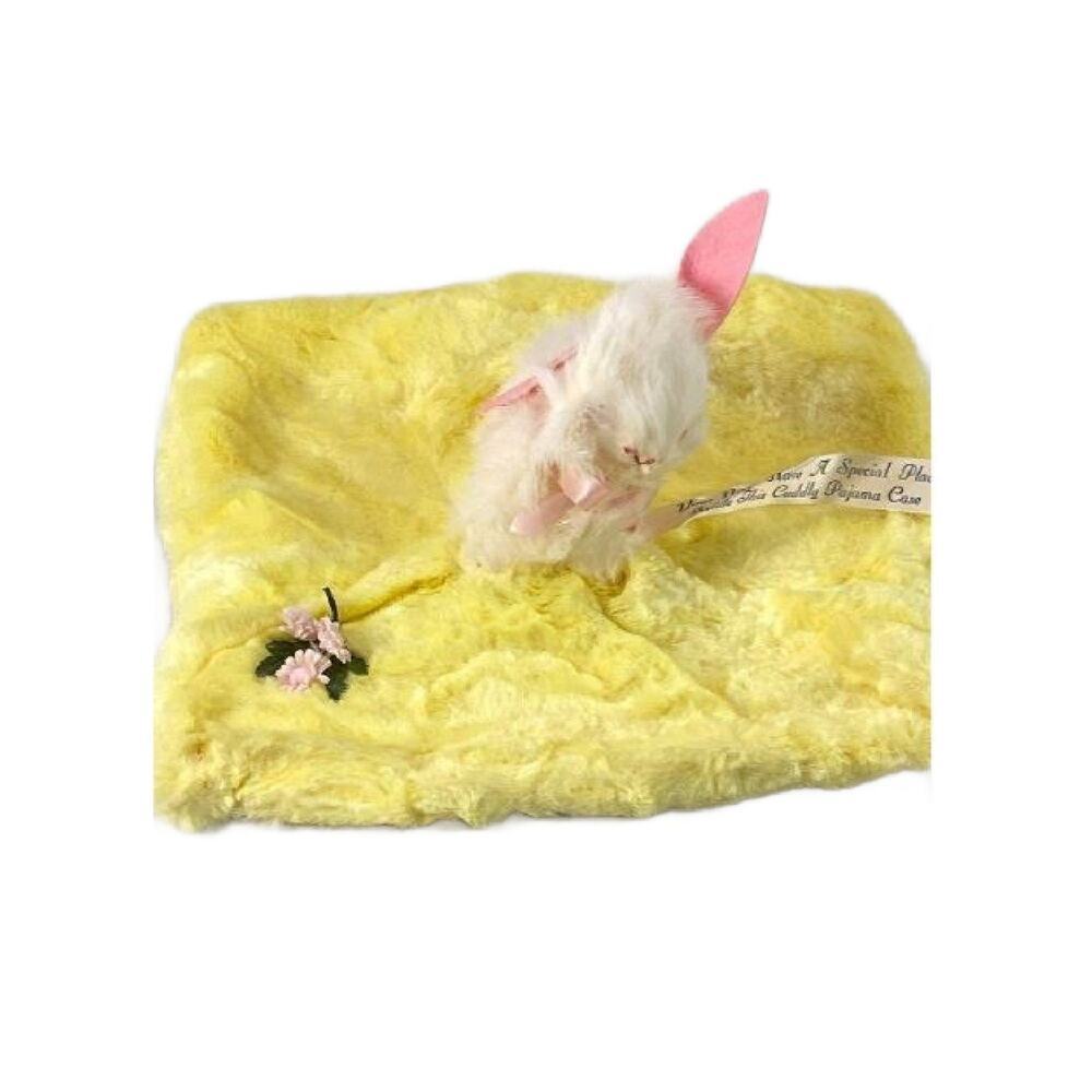 Vintage Merrythought Bunny Plush Nightie Pajama Case, Pajama Bag Plushie Rabbit